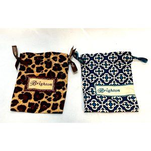 Brighton Jewelry fabric cloth drawstring gift pouch bag 6" x 5" set of 2